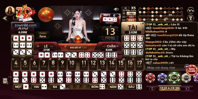 Các trò chơi casino hay tại Zowin