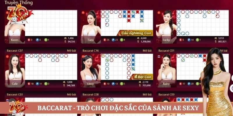 Baccarat - Trò chơi đặc sắc của sảnh AE Sexy